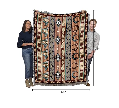 Pure Country Weavers Fetishes Blanket - Southwest Native American Inspired - Gift Tapestry Throw Woven from Cotton - Made in the USA (72x54) - color: Fetishes, size: Large