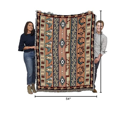 Pure Country Weavers Fetishes Blanket - Southwest Native American Inspired - Gift Tapestry Throw Woven from Cotton - Made in the USA (72x54) - color: Fetishes, size: Large