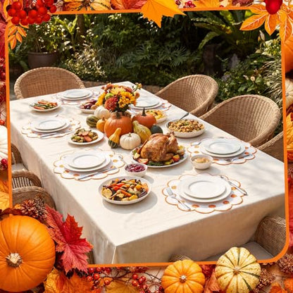 Qinyoung 6 Pcs Fall Pumpkin Placemats Orange Table Placemats, 13.8 inch - size: 13.8 Inches, style: Pumpkin