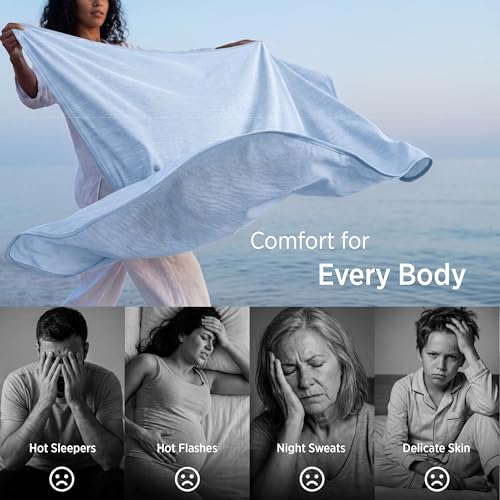 Bedsure Silky Soft Cooling Blanket for Hot Sleepers, Throw XL, Light Blue - color: 09- Light Blue, size: Throw Xl (50" X 70")