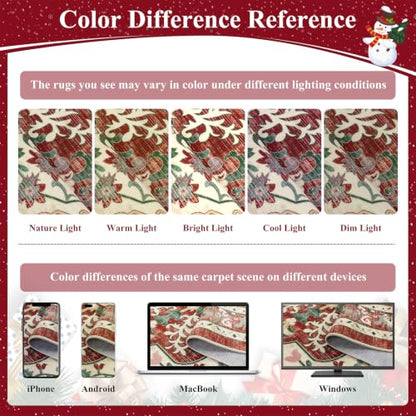U'Artlines 2' x 8' Christmas Hallway Runner Rug, Non Slip Accent Rug, Red - color: Christmas Red, size: 2' x 8' (Runner)