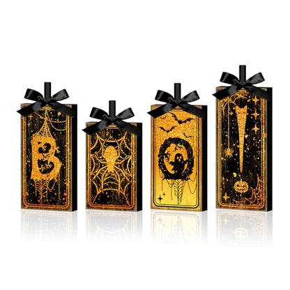 Britimes Halloween Ghost Tiered Tray Decor, 4 Pack, Wooden Table Sign - style: Tarot Boo