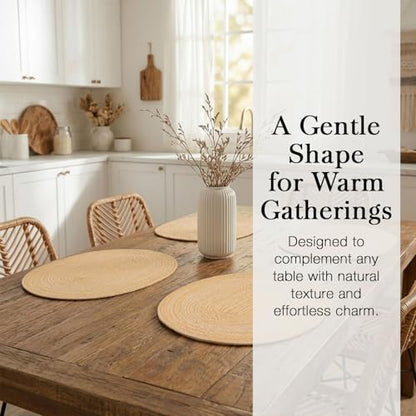 Placemats Set of 4, Woven Oval Braided Dining Table Mats(Beige Brown) - color: Beige Brown, size: 4 pcs