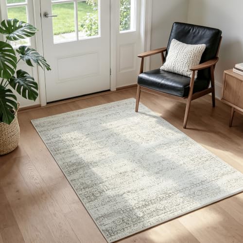Washable Rugs 3x5 Area Rugs for Living Room,Bedroom,Kitchen,Laundry Room - color: Beige-green-grey, size: 3' x 5' (Rectangular)