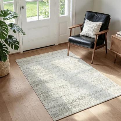 Washable Rugs 3x5 Area Rugs for Living Room,Bedroom,Kitchen,Laundry Room - color: Beige-green-grey, size: 3' x 5' (Rectangular)
