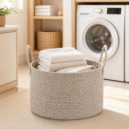 Big Gift Basket Empty Kit, Large Woven Rope Storage Basket, Beige - color: Natural Brown, size: Large