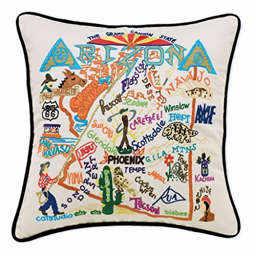 Catstudio Arizona Hand Embroidered Pillow, Decorative Throw Pillow - color: Arizona