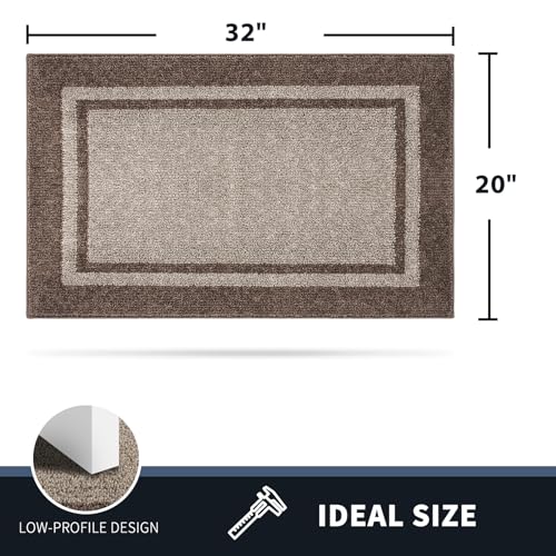 PURRUGS Dirt Trapping Indoor Door Mat, 20" x 32", Beige & Grayish Brown - color: Beige & Grayish Brown, size: 20" X 32"