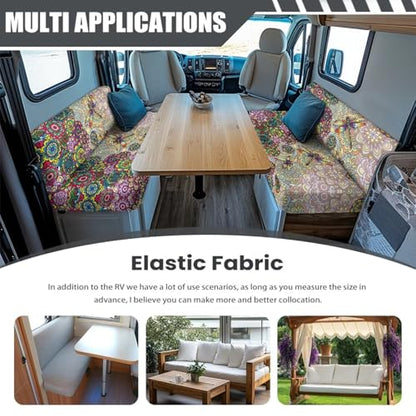 Bohon Mandala Dragonfly Print RV Dinette Cushion Covers 2 Pcs Comfortable Camper Cushion Slipcover Stretchable Loveseat Sofa Chair Cover Furniture Protector for RV Camper Car Bench - color: Bohon Mandala Dragonfly