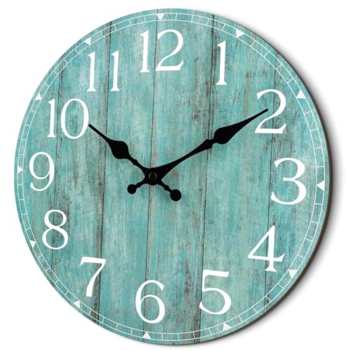 14 Inch Wall Clock, Silent Battery Operated Analog Clock, Teal - color: C-teal, size: 14"