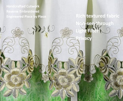 Today's Curtain Verona Reverse Embroidery Swag, 38", Ecru/Antique, 60" W X 38" L - color: Ecru/Antique, size: 38"W x 60"L (Pack of 1)