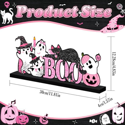 Halloween Pink Table Decorations Centerpiece, Metal Table Sign - style: Pink Ghosts