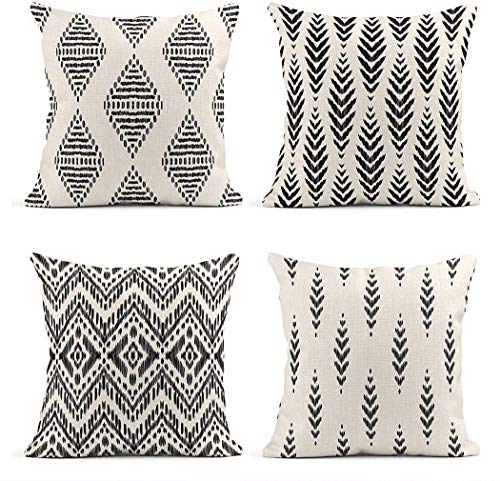 ArtSocket Linen Throw Pillow Covers Set of 4, 26 x 26 Inch, Boho Tribal - size: 26" x 26" (Pack of 4)