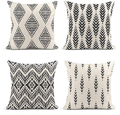 ArtSocket Linen Throw Pillow Covers Set of 4, 24 x 24 Inch, Boho Tribal - size: 24" x 24" (Pack of 4)