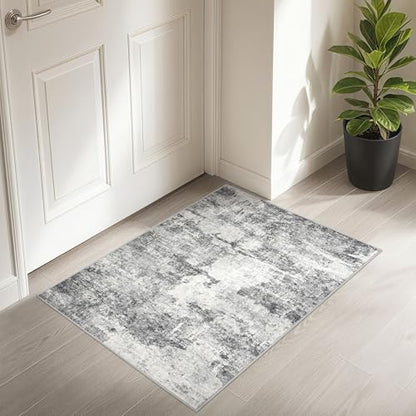 DMOYEST 2x3 Small Area Rug Washable Entryway Rugs Abstract Carpet - color: Grey, size: 2' x 3' (Rectangular)