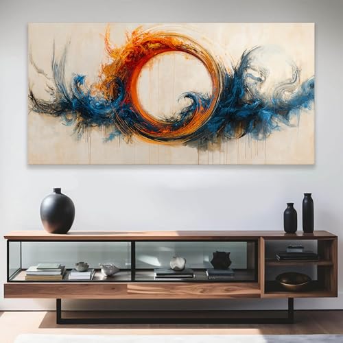 Large Wall Art Prints 29"x58" Abstract Red Blue Wall Art For Living Room - color: IU1E, size: 58"L x 29"W