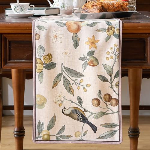 bilin gaier Designer Linen Extra Long Table Runner,118"x12"-Dewey A - color: Dewey a, size: 12"*118"