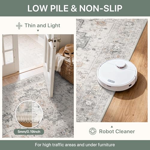 BESBLEE 2'6"x8' Washable Runner Rug Non Slip for Hallway, Light Taupe Brown - color: Light Taupe Brown, size: 2'6" x 8' (Runner)