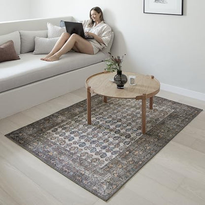 Humble Cypress 3’ x 5’ Ivory Cream Accent Rug - Persian-inspired design - size: 3' x 5' (Rectangular)