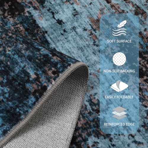 GarveeHome Modern Door Mat 2x3 Machine Washable Rug Blue Green - color: Mountain/Lake, size: 2' x 3'