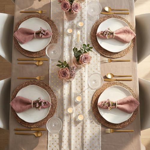 13.8" Set of 8 Brown Round Seagrass Placemats by Laquedecraft