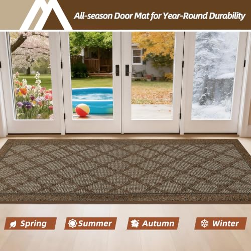 COSY HOMEER Hallway Runner Rugs Door Mat 2.8x10 Ft Dirt Trapper,Brown - color: Brown, size: 2'8" x 10' (Rectangular)
