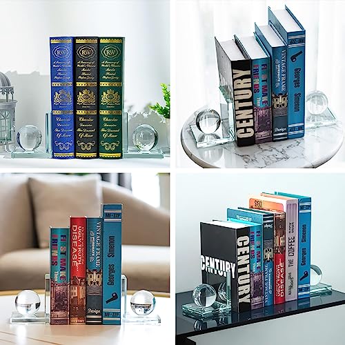 1 Pair Crystal Bookends with Crystal Ball for Heavy Books - color: Ball