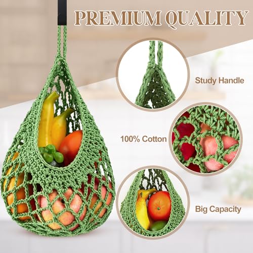 Honeydak 3 Hanging Baskets, Sage Green Mix, Open Mesh Teardrop - color: Sage Green Mix, style: Open Mesh Teardrop