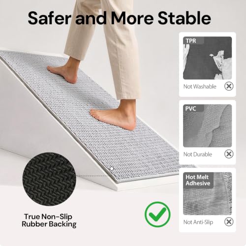 Sunfly 2x6 Runner Rug with Non Slip Rubber Backing Light Grey - color: Light Grey, size: 2' x 6' (Rectangular)