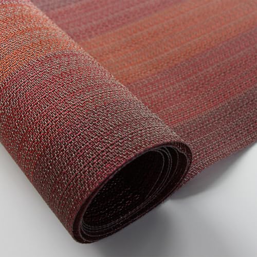 PIGCHCY 72 inches Table Runner,Table Centerpiece, Heat Resistant Vinyl Woven Washable Table Mats Sets (Scarlet Red) - color: Gradient: Red Scarlet, size: 1 Table Runner