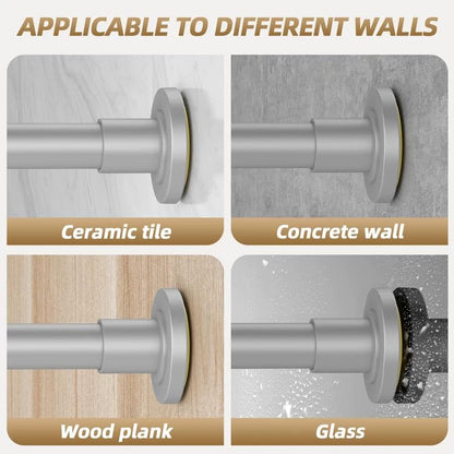 GXOACKJ Silver Shower Curtain Rods - 31-80 Inch Spring Tension Shower Rods for Bathroom, Adjustable, No Drilling, No Rust, Stainless Steel - color: Silver, size: 31-80 inches