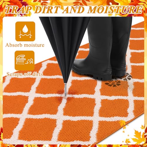 SHACOS Fall Runner Rug 2x8 ft Non Slip Washable Hallway Kitchen Rug Runner - color: Orange, size: 2' x 8'