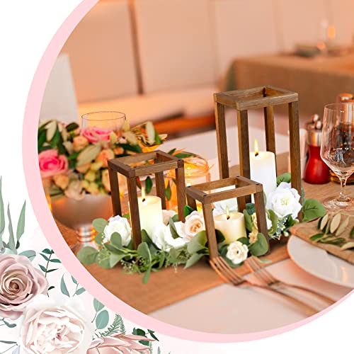 Yaomiao 12 Pcs Wooden Candle Lanterns Bulk