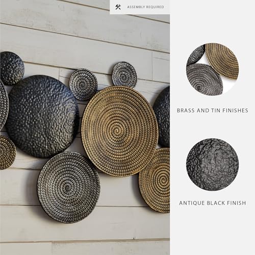 Signature Design by Ashley Circle Metal Wall Sculpture, 46x23 in, Emsley