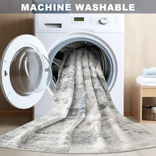 DMOYEST 2x3 Small Area Rug Washable Entryway Rugs Abstract Carpet - color: Grey Blue, size: 2' x 3' (Rectangular)