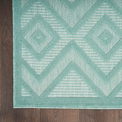 Nourison Home Versatile Aqua Teal 6' x 9' Area Rug - Easy Clean, Non Shedding, Bed Room, Living Room, Dining Room, Kitchen (6' x 9') - color: Aqua Teal, size: 6' x 9' (Rectangular)