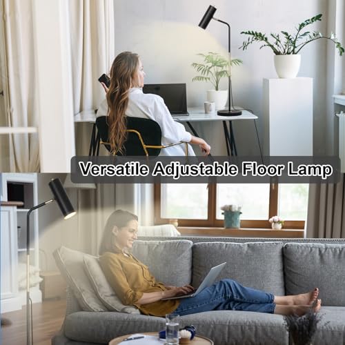 LALISU Floor Lamp, Industrial Floor Lamps for Living Rooms & Bedrooms - color: LED Black