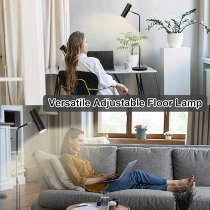 LALISU Floor Lamp, Industrial Floor Lamps for Living Rooms & Bedrooms - color: LED Black