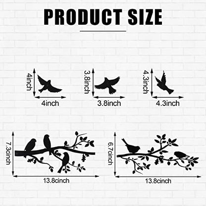 Youyole 5 Pcs Metal Wall Art Birds on Branch Silhouette for Home Garden