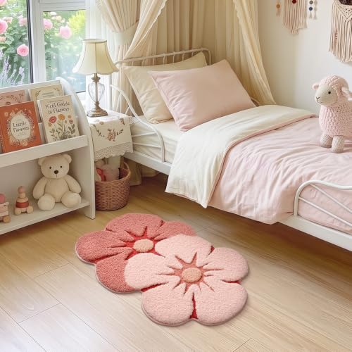 LUMI Flower Bathroom Rug, Absorbent Non Slip Bath Mat, 20"x32", Pink Flower - color: Floral-bliss Pink