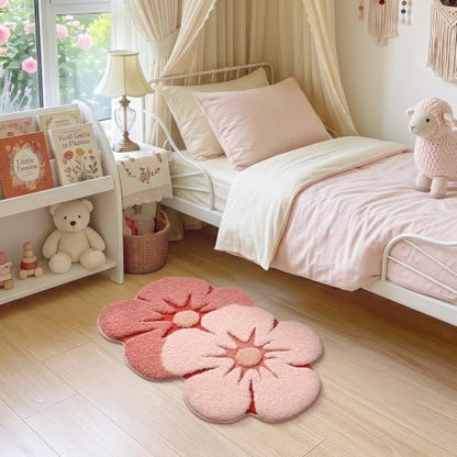 LUMI Flower Bathroom Rug, Absorbent Non Slip Bath Mat, 20"x32", Pink Flower - color: Floral-bliss Pink