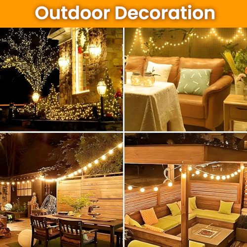 Dailyart Globe String Lights, 100Led 59FT Waterproof Fairy Lights Plug in 8 Modes with Remote Control, Brightness Adjustable &Timing String Lights Indoor Outdoor, Fairy Lights for Bedroom, Warm White - size: 59FT