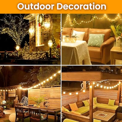 Dailyart Globe String Lights, 100Led 59FT Waterproof Fairy Lights Plug in 8 Modes with Remote Control, Brightness Adjustable &Timing String Lights Indoor Outdoor, Fairy Lights for Bedroom, Warm White - size: 59FT