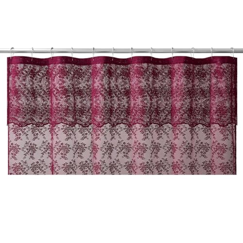 TUDECO Stall Burgundy Shower Curtain for Christams Bathroom, 36W x 72L Inch - color: Burgundy, size: 36"W x 72"L (Pack of 1)