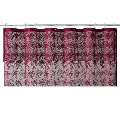 TUDECO Stall Burgundy Shower Curtain for Christams Bathroom, 36W x 72L Inch - color: Burgundy, size: 36"W x 72"L (Pack of 1)