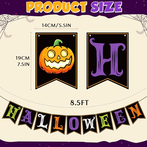 OHOME Halloween Decorations - Happy Halloween Banner | HALLOWEEN Party Decorations for Indoor Outdoor - Trunk or Treat Backdrop Garland for Outside | Hanging Party Favors Supplies for Birthday - color: Black