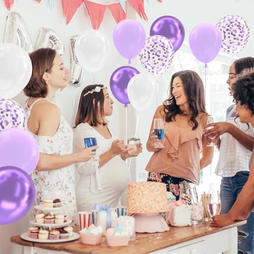 Patimate Lavender Purple Balloons Set 50 pcs 12 inch - color: Lavender Purple