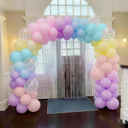 Pastel Balloon 12Inch Colorful Macaron Pink Teal Blue Yellow Purple Balloon - color: Blue Yellow Pink Purple