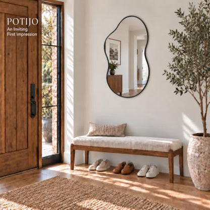 Irregular Wall Mirror 24×40 Inch Black - color: Black, size: 24"L x 40"W