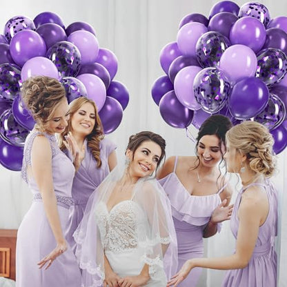 60pcs Purple Balloons 12inch with Metallic Pastel Dark Purple Balloons - color: Dark Purple